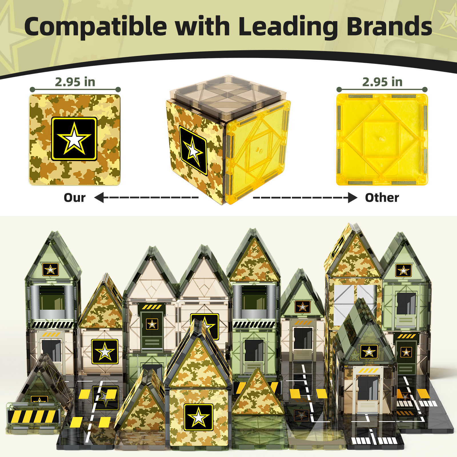 MagCombo Magnetic Building Blocks Army Toys for Boys