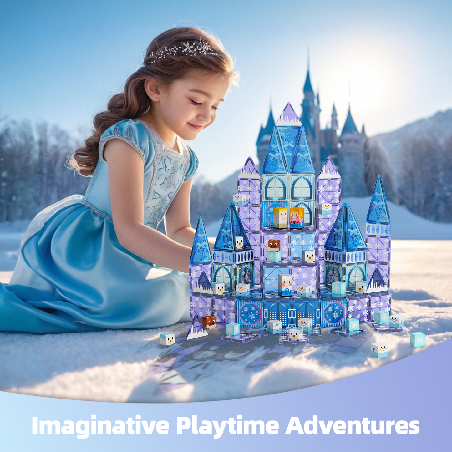 MagCombo Magnetic Blocks Tiles For Gilrs（Frozen）