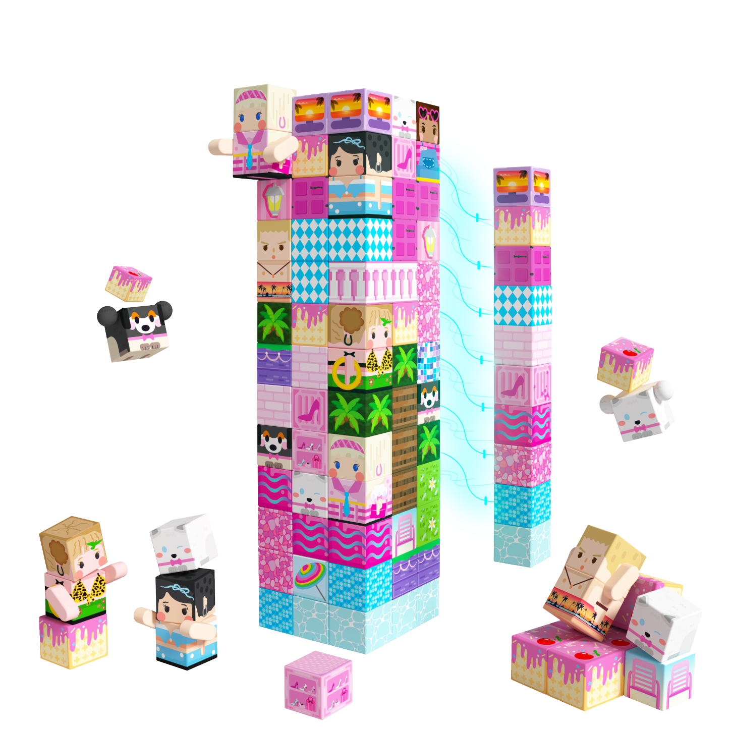 MagWonder Magnetic Blocks Magnet Building Toys - Pink Girl