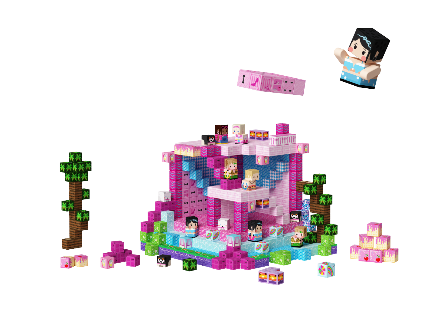 MagWonder Magnetic Blocks Magnet Building Toys - Pink Girl