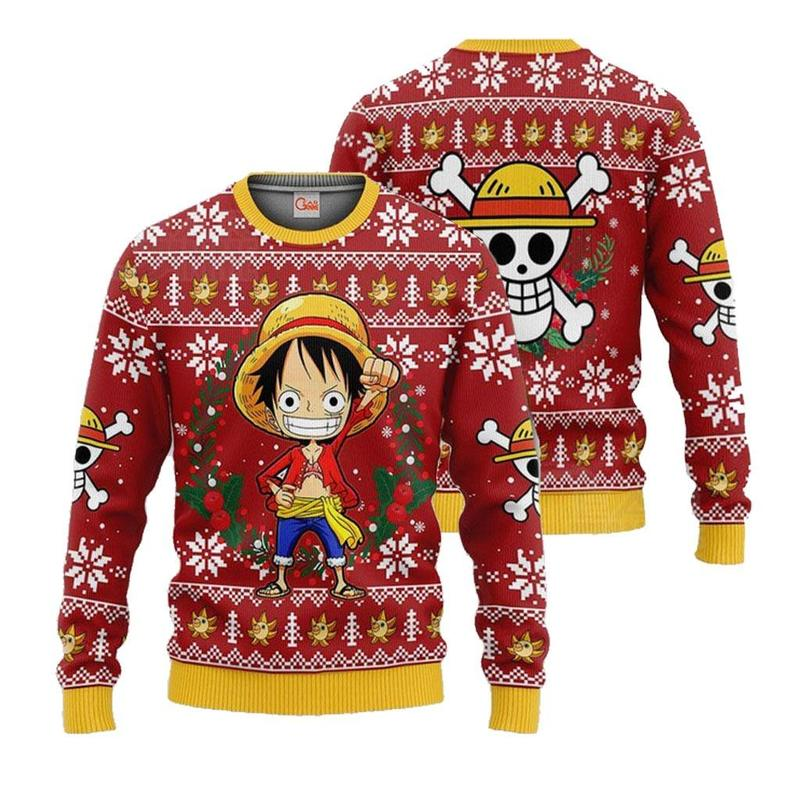 Luffy Ugly Fuzzy Christmas Sweatshirt