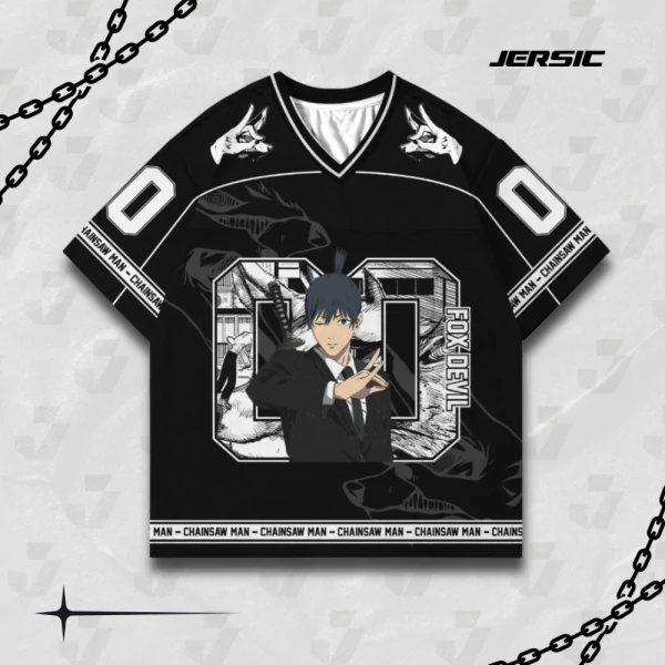 Chainsaw man Anime Football Jersey