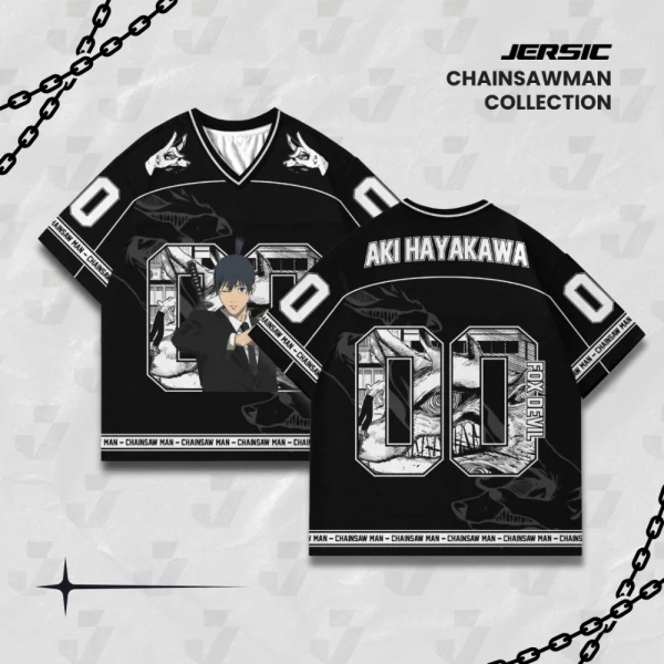 Chainsaw man Anime Football Jersey