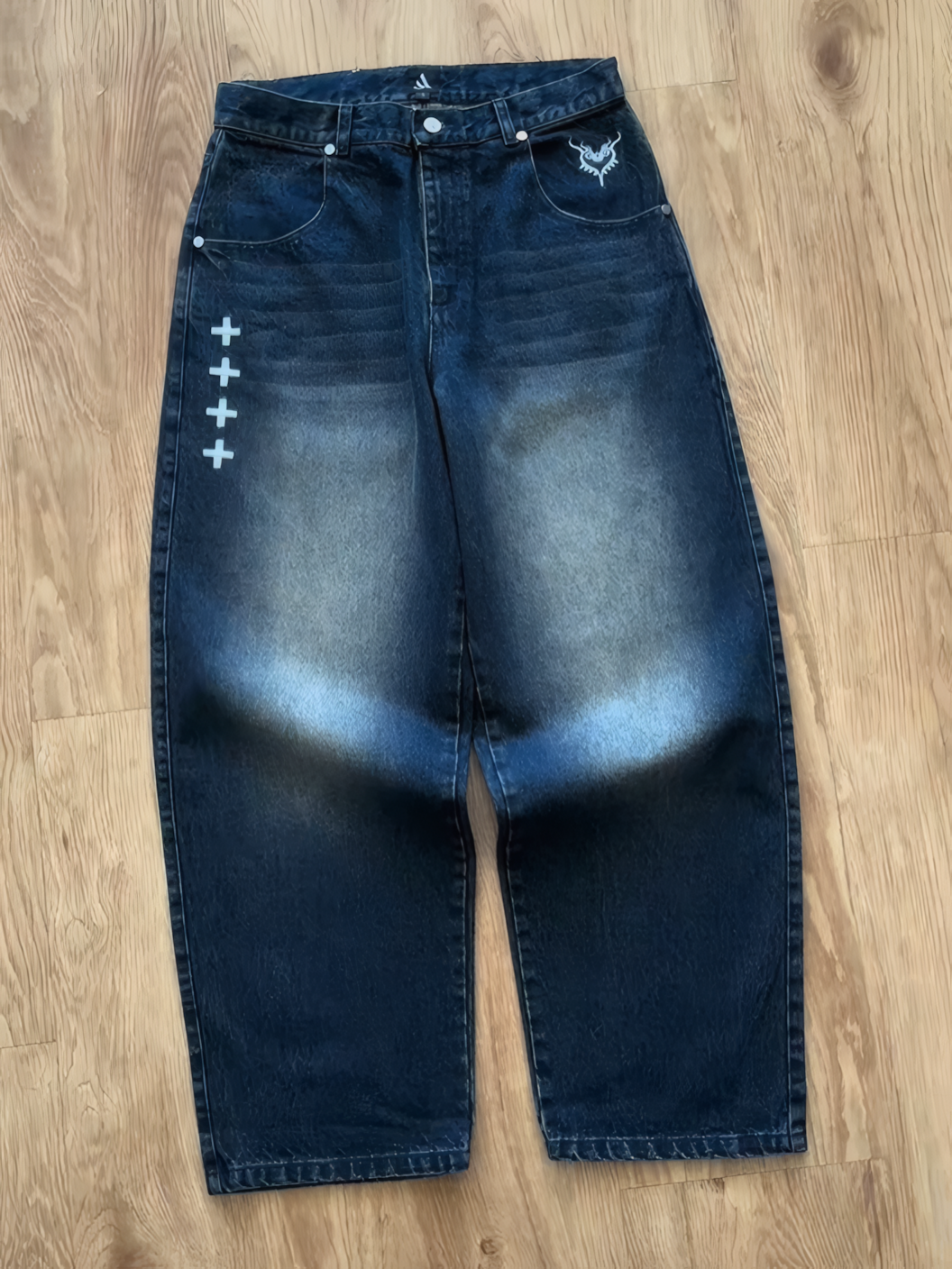 One Piece Law Embroidery Jeans