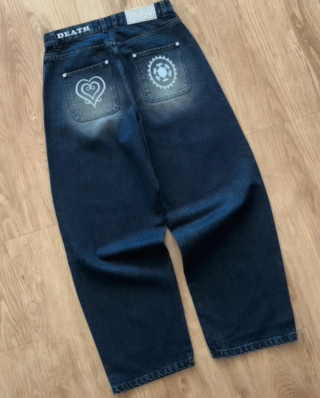 One Piece Law Embroidery Jeans
