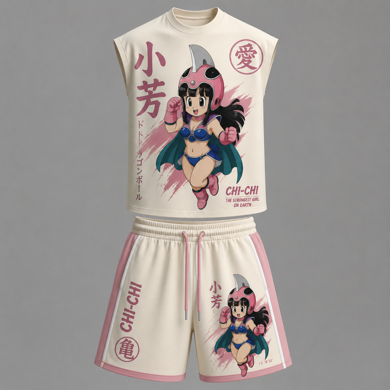 Dragon Ball Pan Sleeveless Tank Top & Shorts Two-Piece Streetwear Set