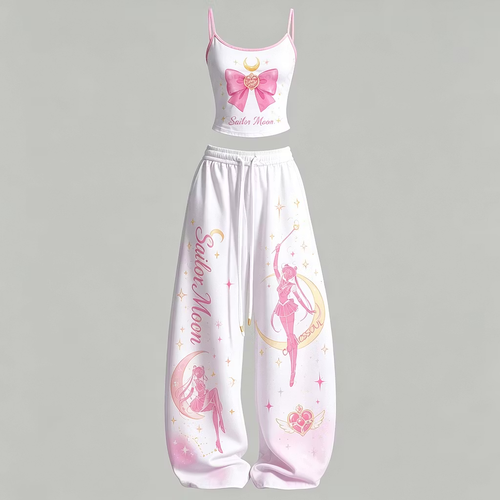 Sailor Moon Top & Elasticated Trousers Two-Piece Set