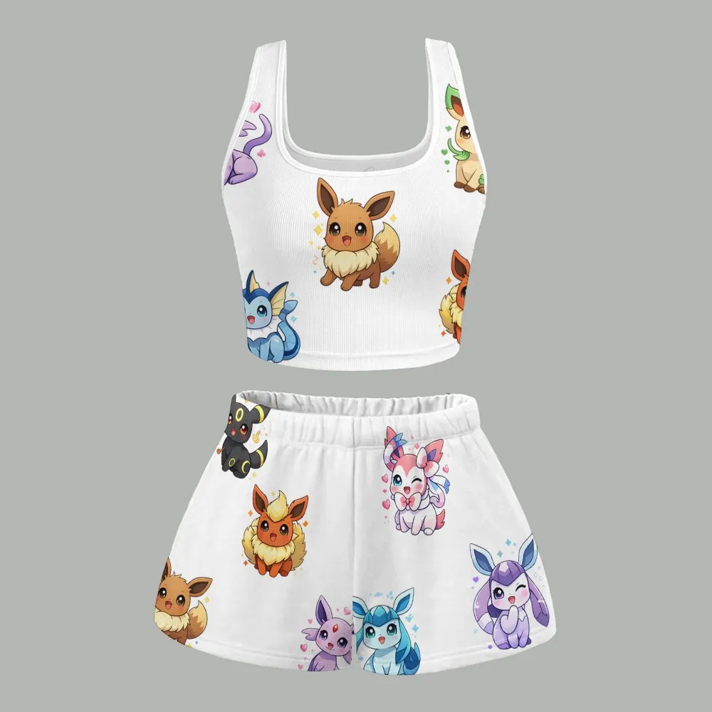 Women's Anime-Vest and shorts set