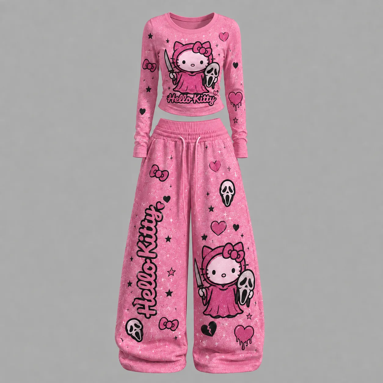 Women's Anime-Long-sleeved double-layer stretch pants set❄️