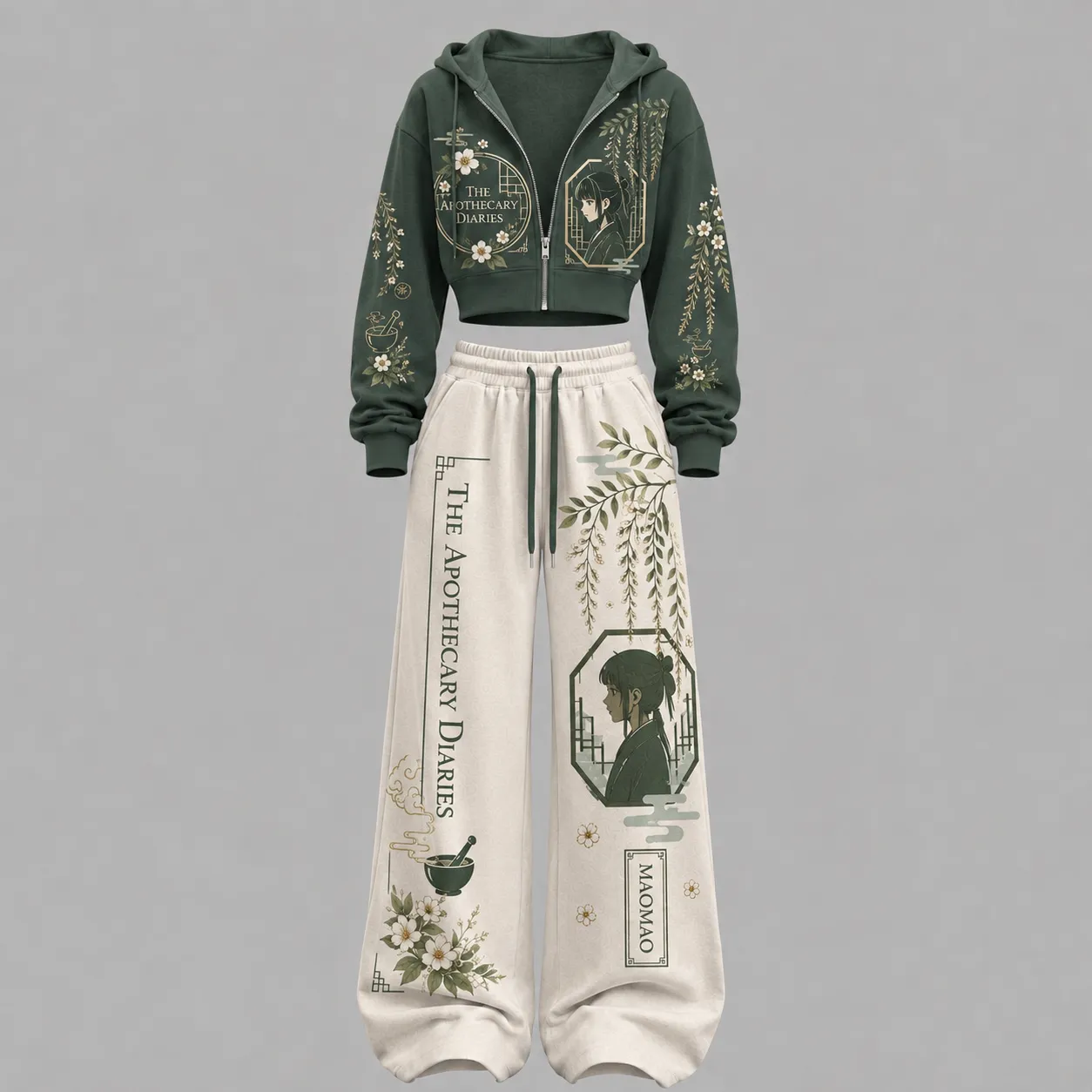 Women's Anime-Short zip-up sweatshirt set❄️