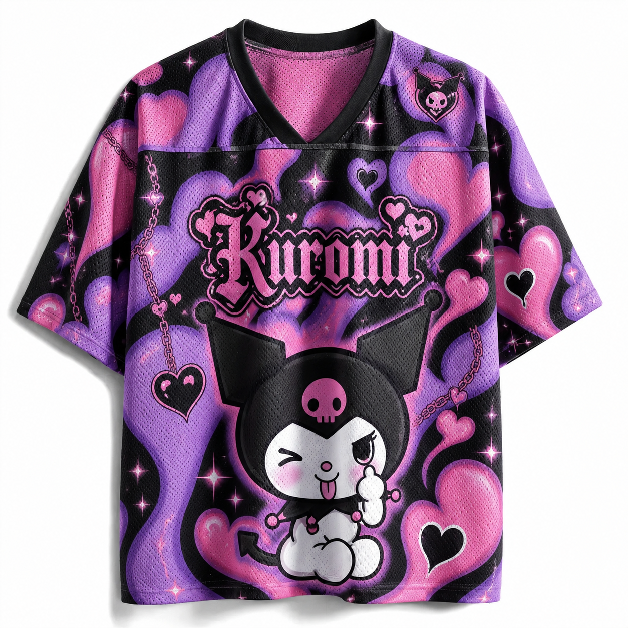 Kuromi Cute Anime Football T-shirt Jersey 