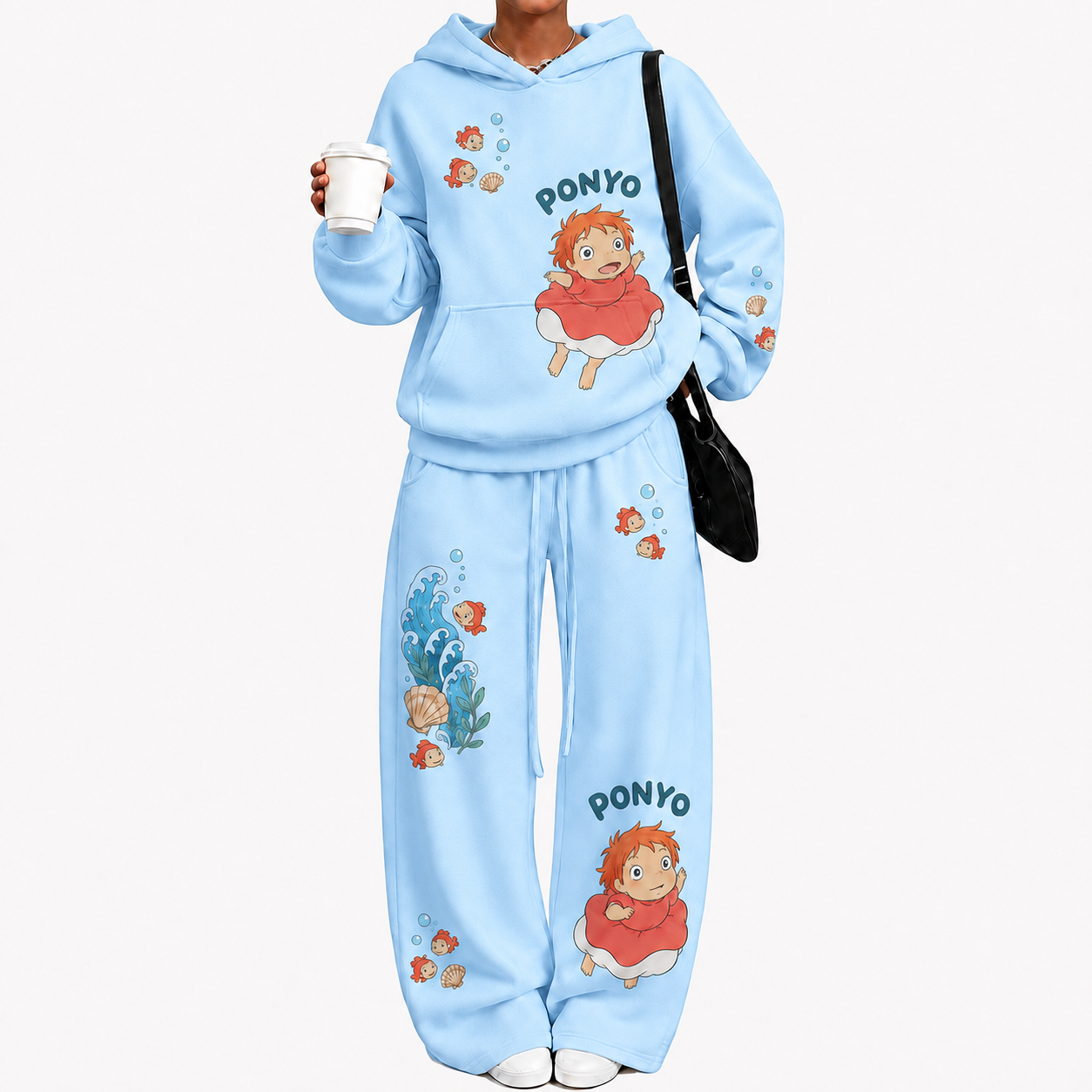 Ponyo on the Cliff-Vintage Plush Hoodie set