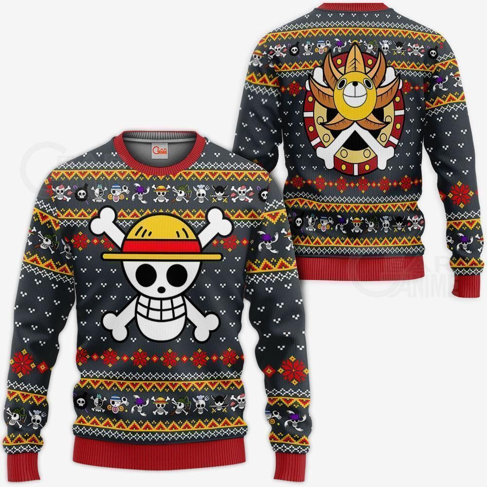 Ugly Christmas Sweater Straw Hat Priate Xmas Hoodie One Piece GG0711