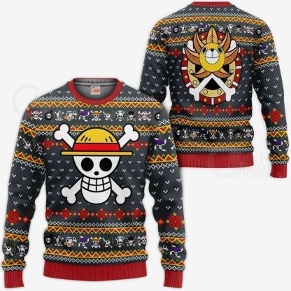 Ugly Christmas Sweater Straw Hat Priate Xmas Hoodie One Piece GG0711
