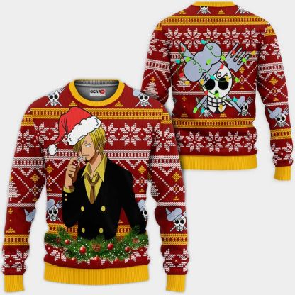 Sanji Ugly Christmas Sweater Anime Xmas Gifts One Piece