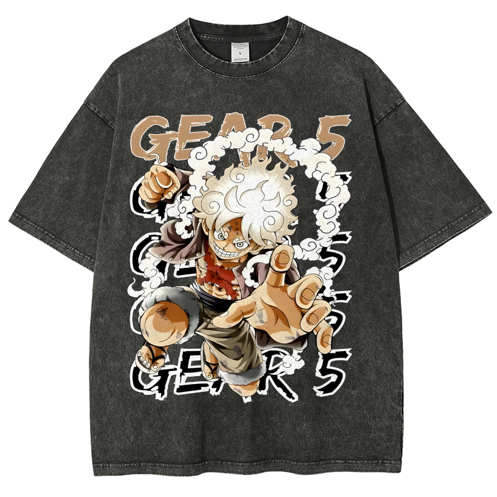 GEAR 5 NIKA Luffy One Piece Unisex Fit Washed T-Shirt
