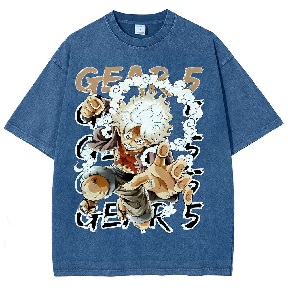 GEAR 5 NIKA Luffy One Piece Unisex Fit Washed T-Shirt