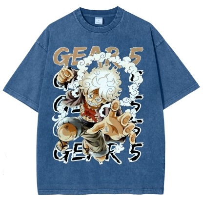 GEAR 5 NIKA Luffy One Piece Unisex Fit Washed T-Shirt
