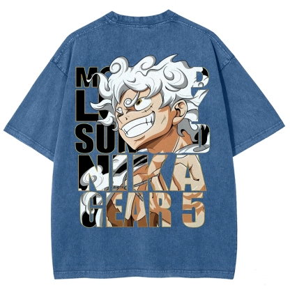 GEAR 5 NIKA Luffy One Piece Unisex Fit Washed T-Shirt
