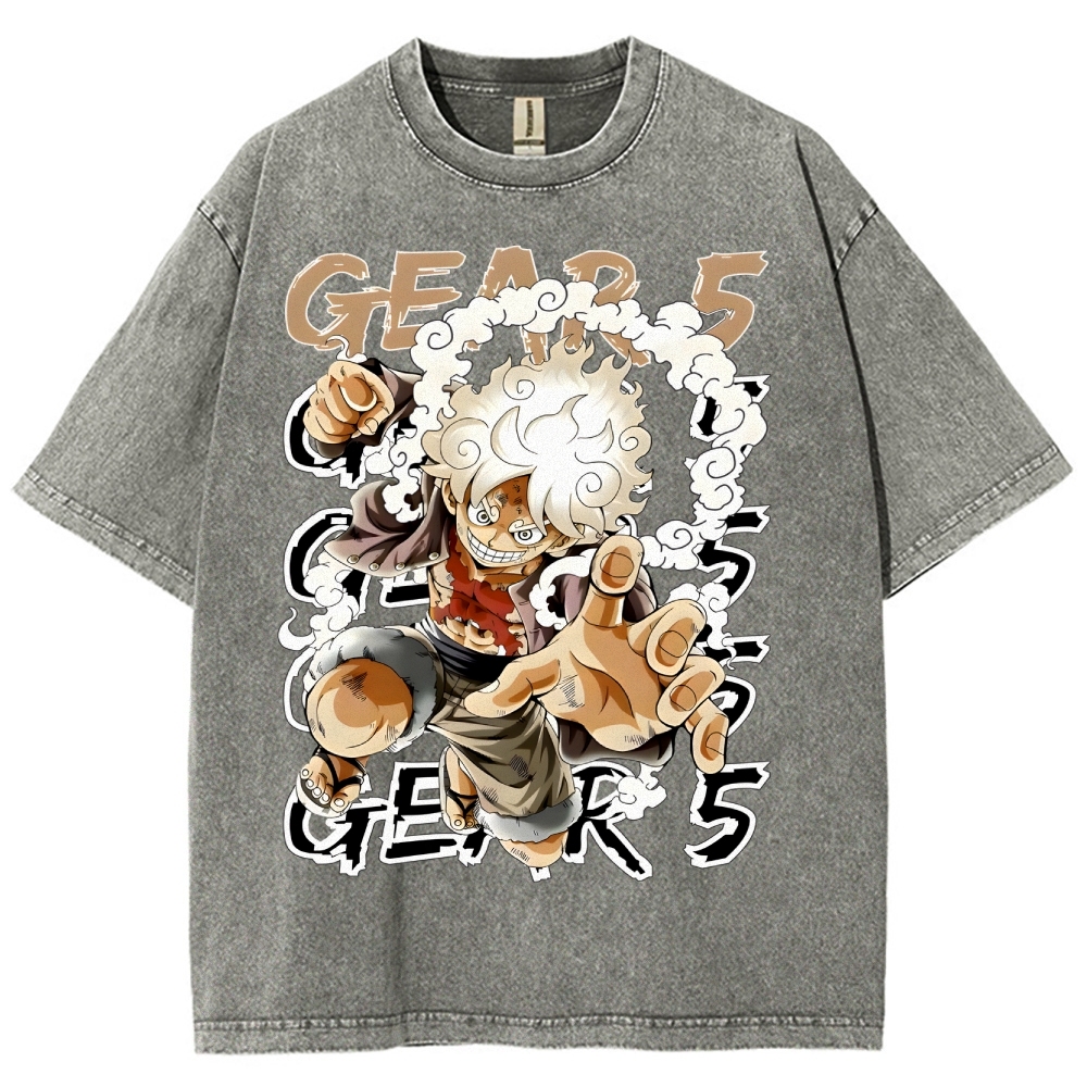 GEAR 5 NIKA Luffy One Piece Unisex Fit Washed T-Shirt