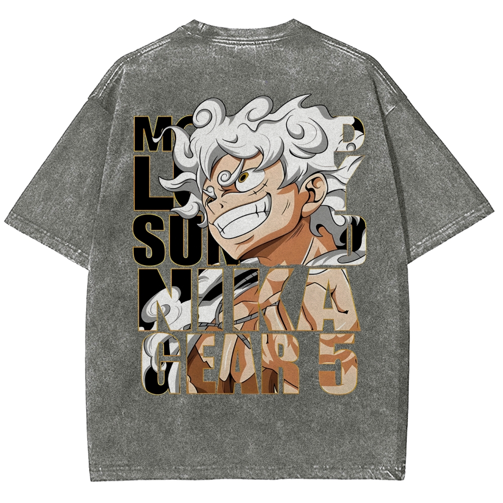 GEAR 5 NIKA Luffy One Piece Unisex Fit Washed T-Shirt
