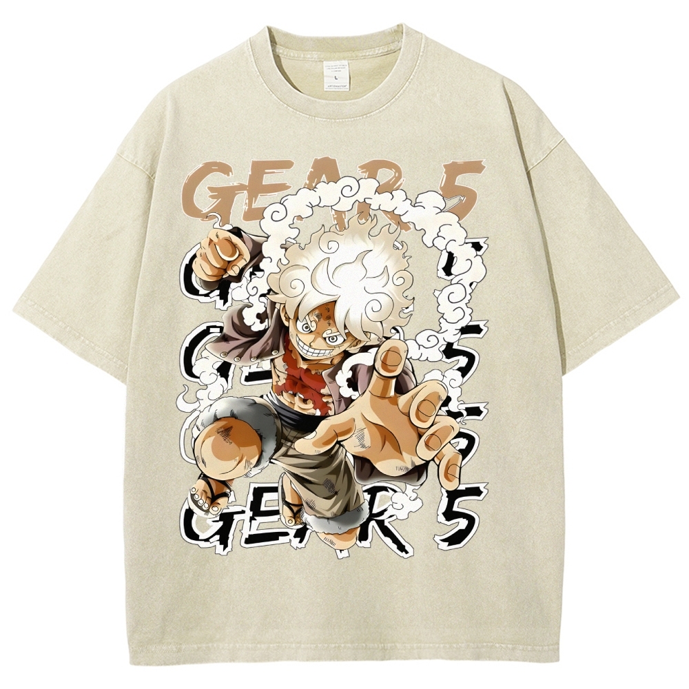 GEAR 5 NIKA Luffy One Piece Unisex Fit Washed T-Shirt