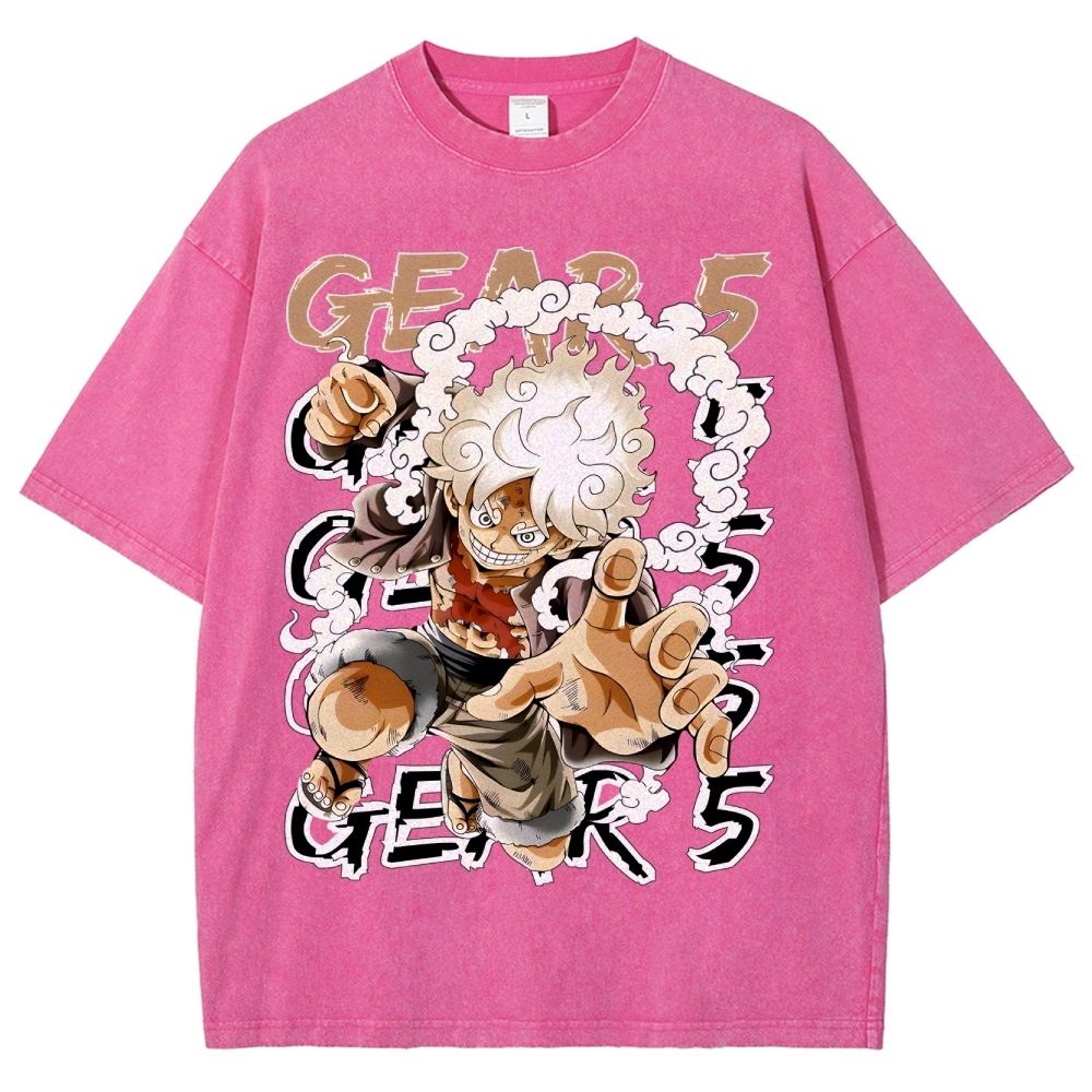 GEAR 5 NIKA Luffy One Piece Unisex Fit Washed T-Shirt