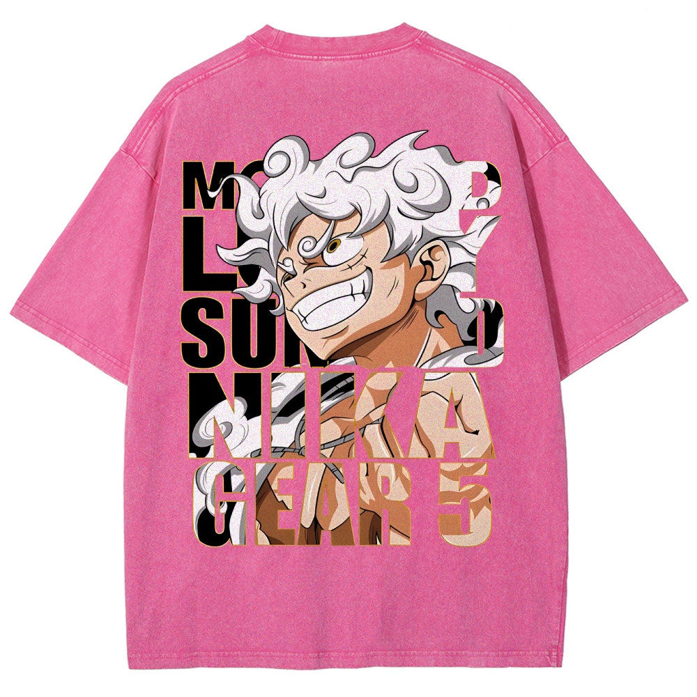 GEAR 5 NIKA Luffy One Piece Unisex Fit Washed T-Shirt