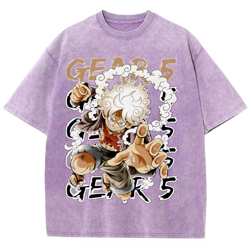 GEAR 5 NIKA Luffy One Piece Unisex Fit Washed T-Shirt