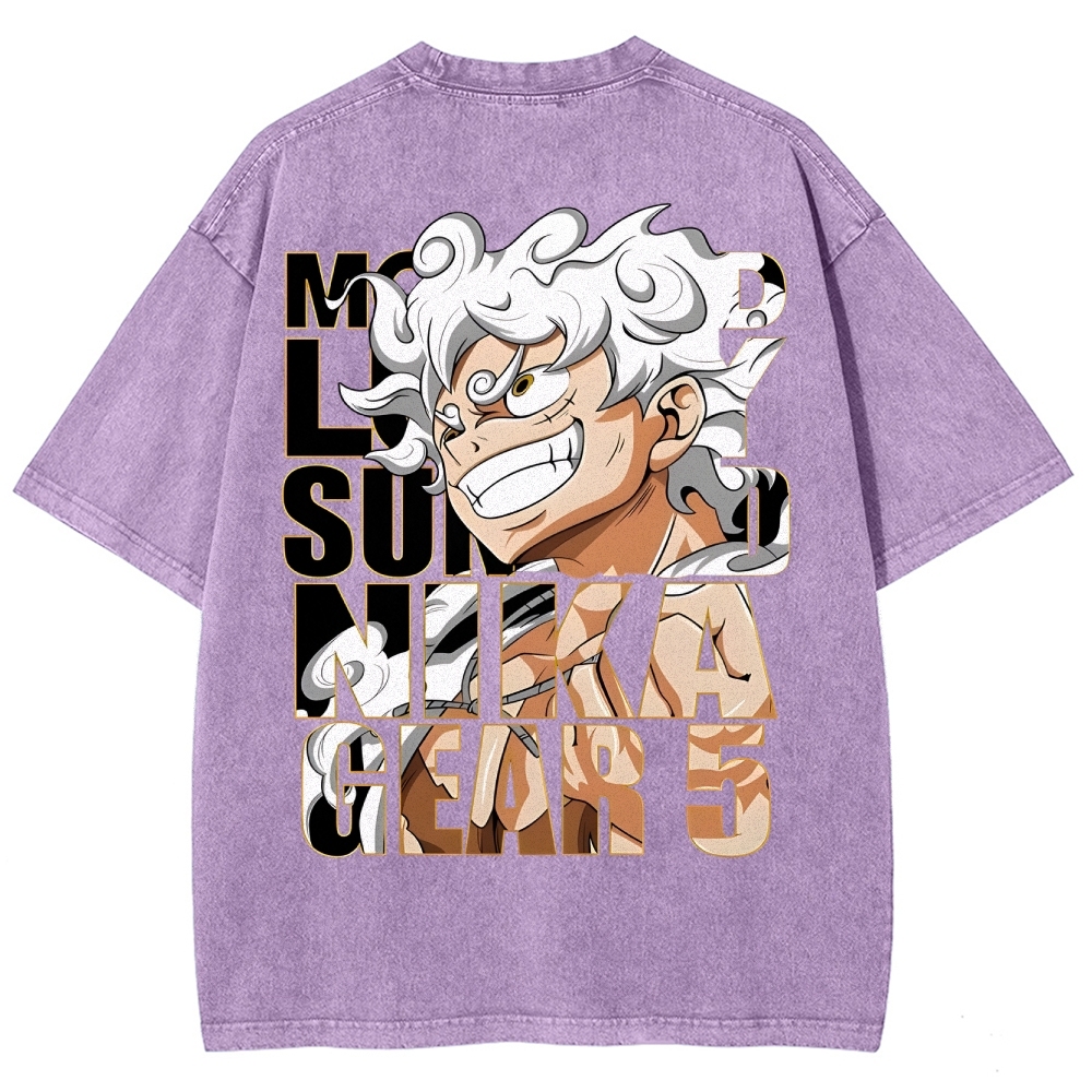 GEAR 5 NIKA Luffy One Piece Unisex Fit Washed T-Shirt