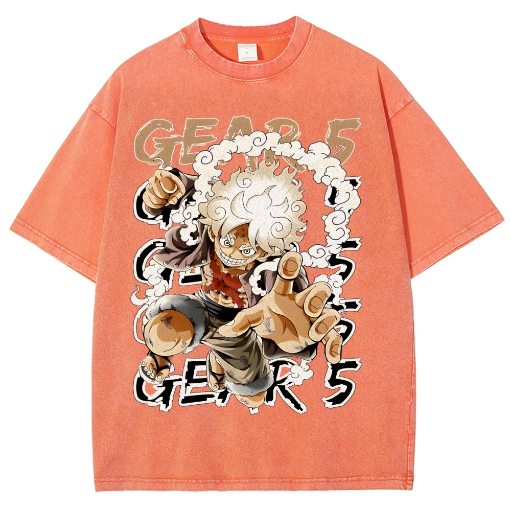 GEAR 5 NIKA Luffy One Piece Unisex Fit Washed T-Shirt