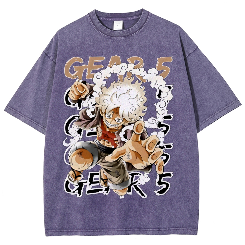GEAR 5 NIKA Luffy One Piece Unisex Fit Washed T-Shirt