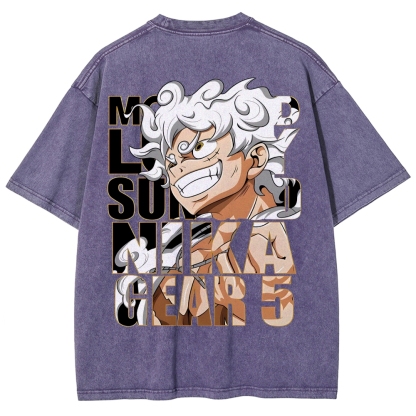 GEAR 5 NIKA Luffy One Piece Unisex Fit Washed T-Shirt