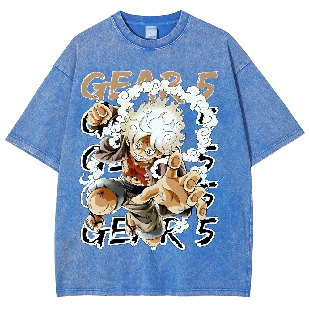 GEAR 5 NIKA Luffy One Piece Unisex Fit Washed T-Shirt