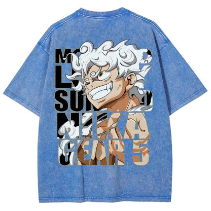 GEAR 5 NIKA Luffy One Piece Unisex Fit Washed T-Shirt