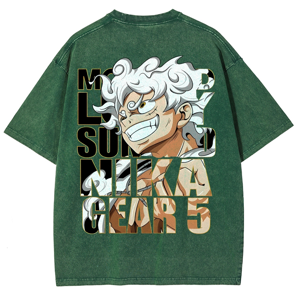 GEAR 5 NIKA Luffy One Piece Unisex Fit Washed T-Shirt