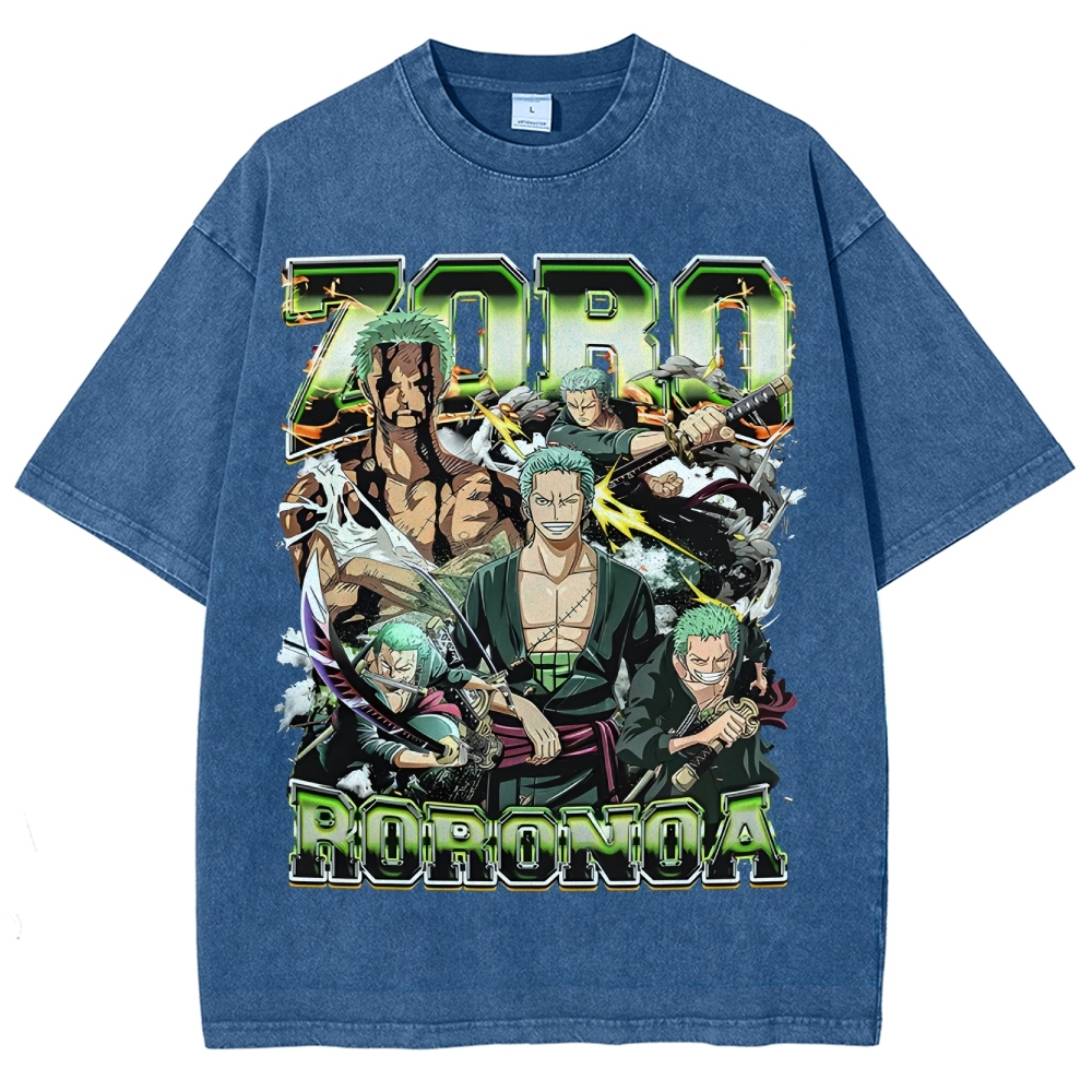 One Piece Roronoa Zoro Unisex Fit Washed T-Shirt