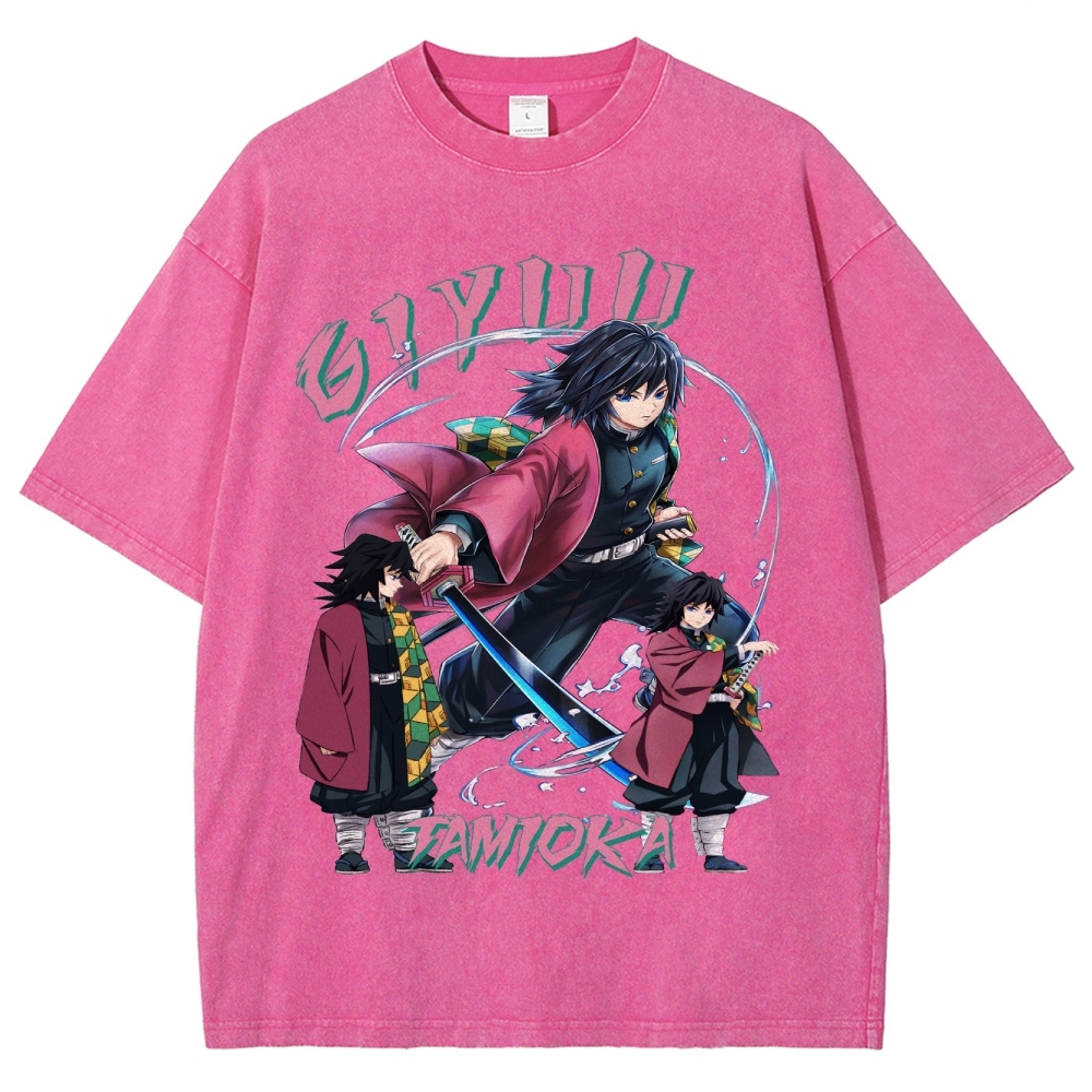 Giyu Tomioka Demon Slayer Unisex Fit Washed T-Shirt