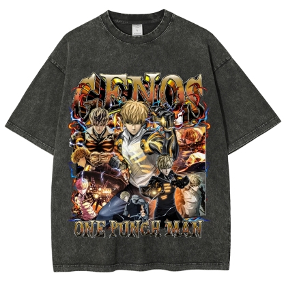 One Punch Man Unisex Fit Washed T-Shirt