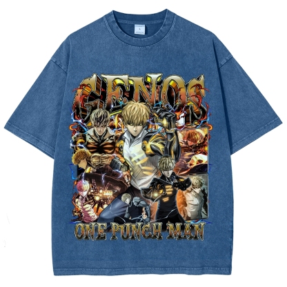 One Punch Man Unisex Fit Washed T-Shirt