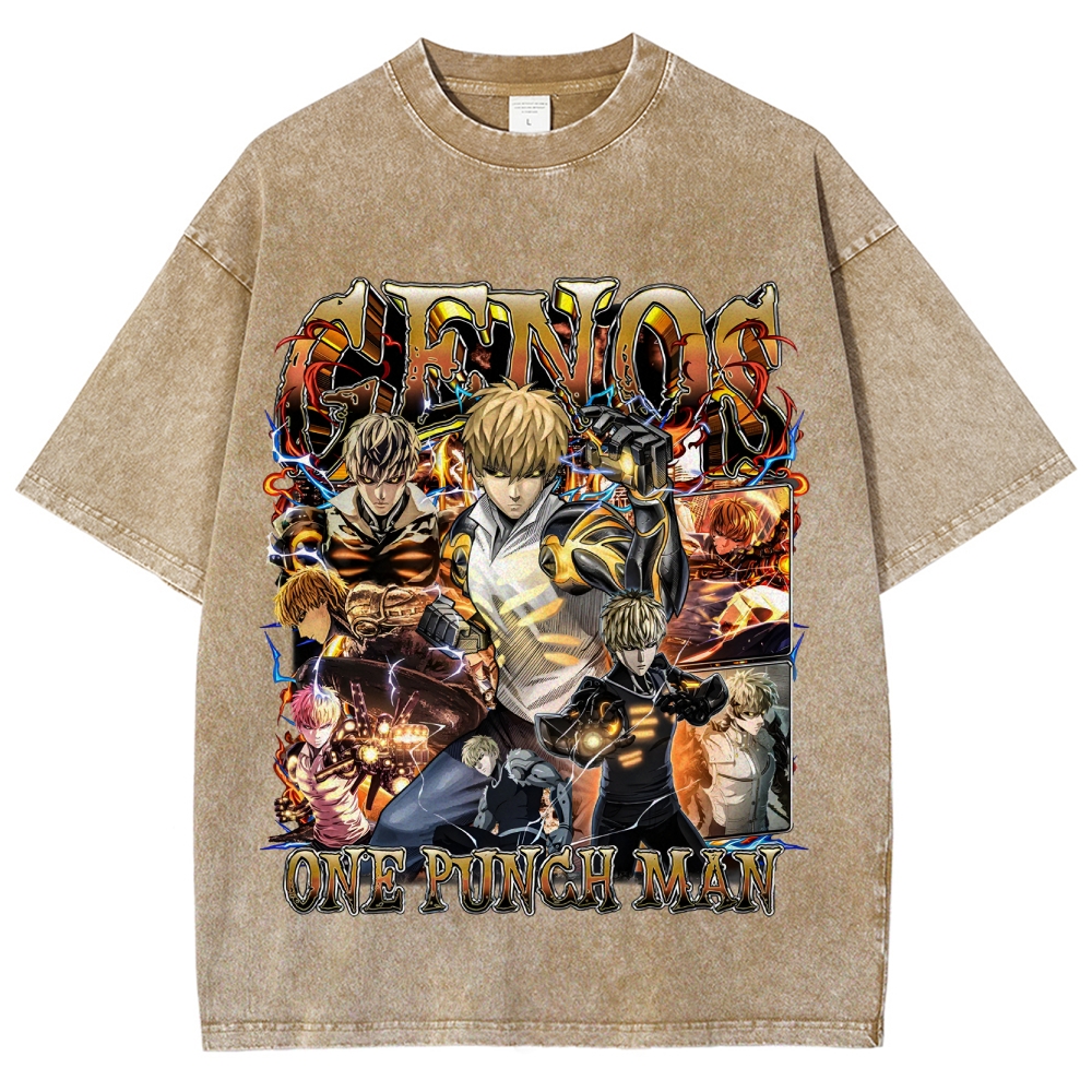 One Punch Man Unisex Fit Washed T-Shirt