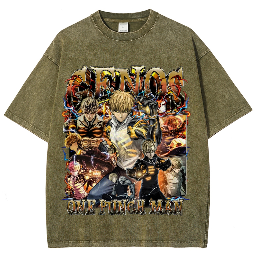 One Punch Man Unisex Fit Washed T-Shirt