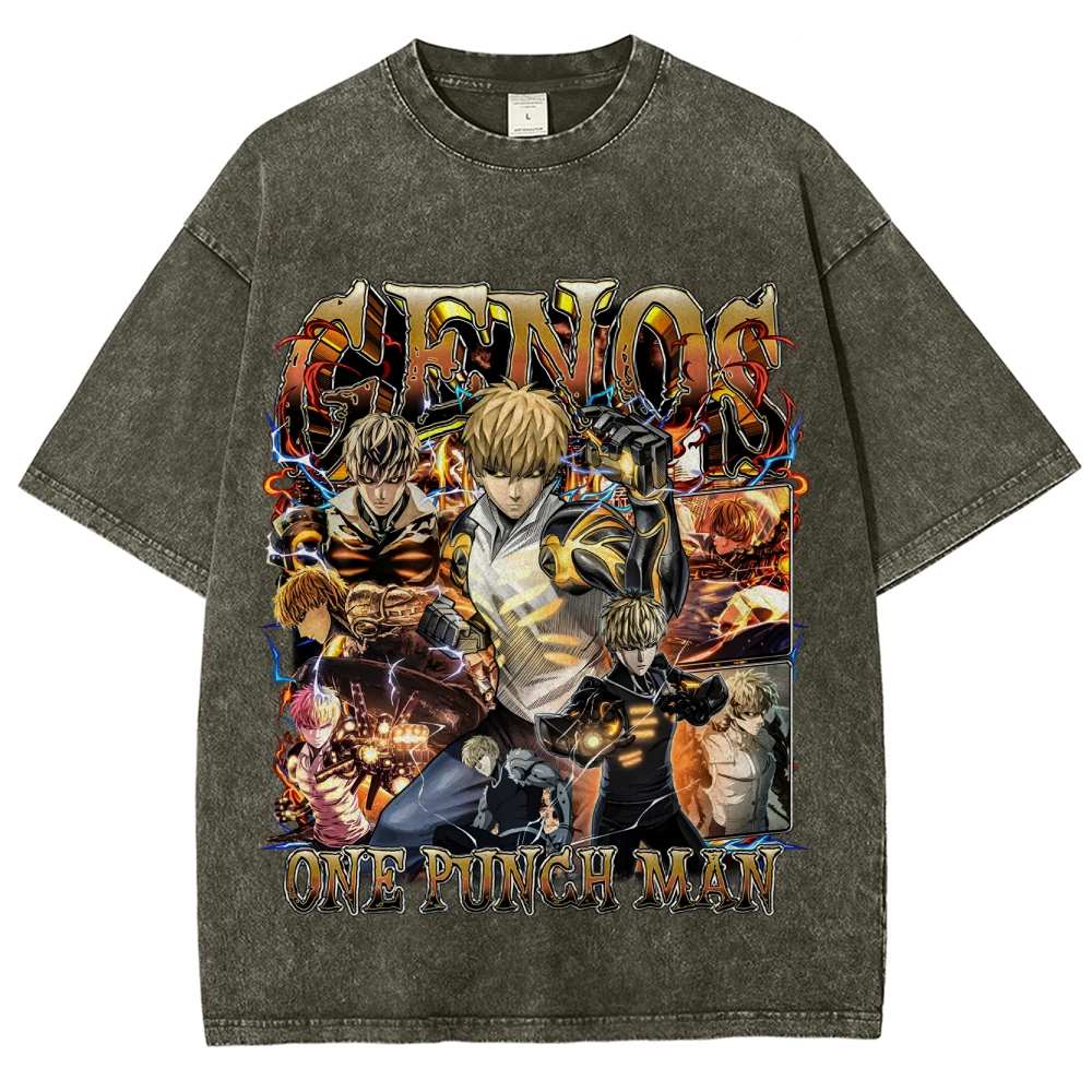 One Punch Man Unisex Fit Washed T-Shirt
