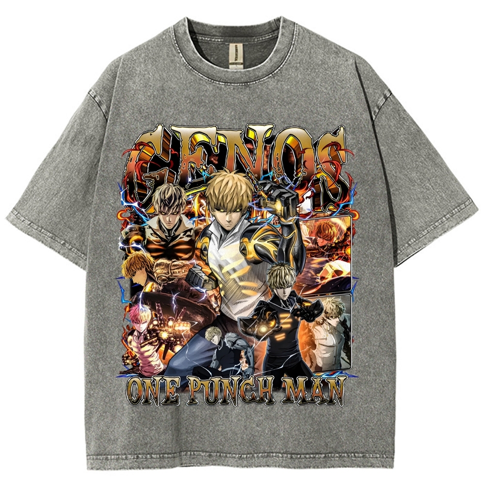One Punch Man Unisex Fit Washed T-Shirt