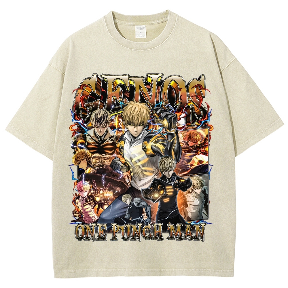 One Punch Man Unisex Fit Washed T-Shirt