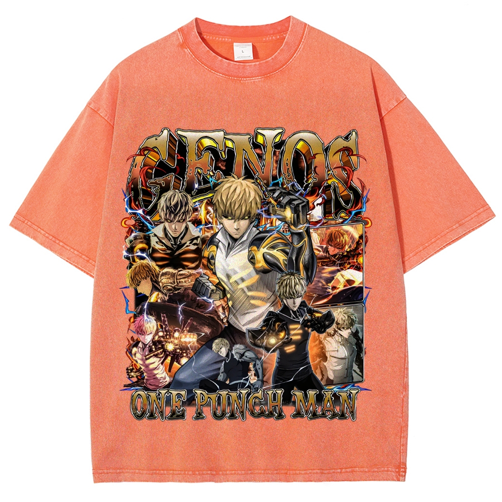 One Punch Man Unisex Fit Washed T-Shirt