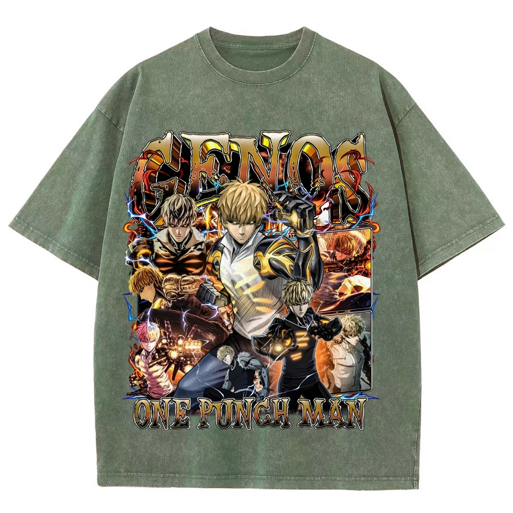 One Punch Man Unisex Fit Washed T-Shirt