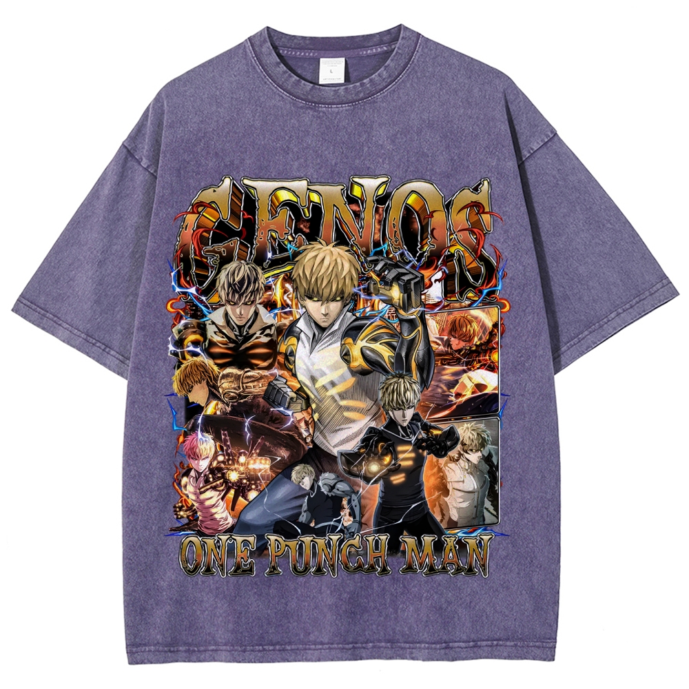 One Punch Man Unisex Fit Washed T-Shirt