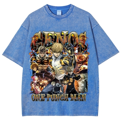 One Punch Man Unisex Fit Washed T-Shirt