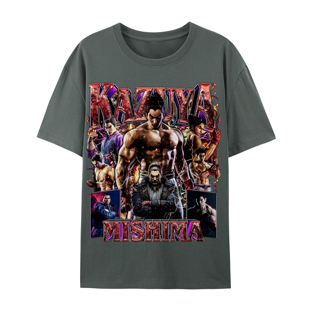 Tekken 7 Kazuya Mishima Champion Unisex-Adult Cotton Casual Short Sleeve T-Shirt 